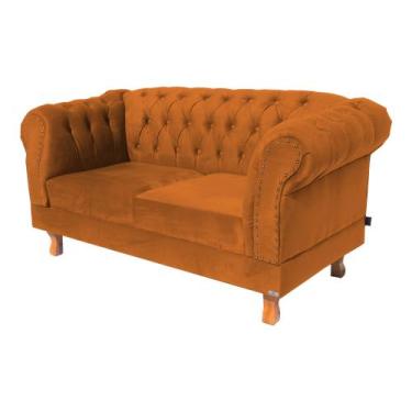 Imagem de Sofá Namoradeira 2 Lugares Chesterfield Duque Capitonê - Suede Preto /