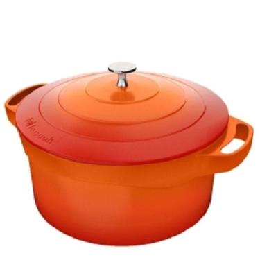 Imagem de Panela Caçarola Le Cook Com Revestimento Cerâmico Laranja 32cm Lc1805
