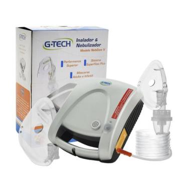 Imagem de Nebulizador e Inalador Adulto e Infantil G-tech Prata Bivolt