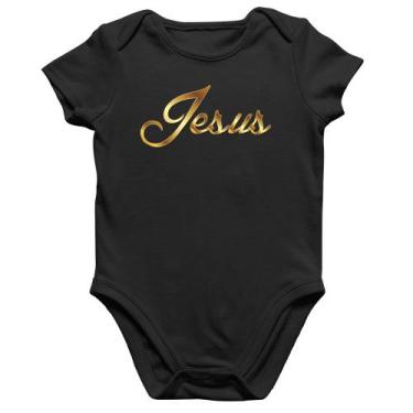 Imagem de Body Bebê Algodão Jesus  - Foca na Moda, Preto, GG
