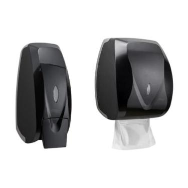 Imagem de Porta Papel Toalha Velox + Saboneteira Velox - Premisse, Preto