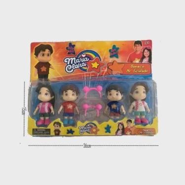 Imagem de Brinquedo infantil kit cartela com 4 bonecos mais acessórios Maria Cla