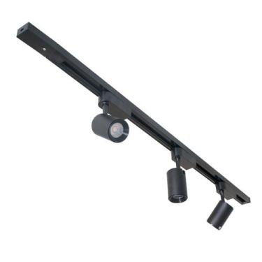 Imagem de Trilho Eletrificado 1 Metros + 4 Spots 7w LED Bivolt - I9LED, Preto