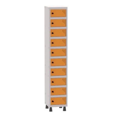 Imagem de Armário Porta Objetos de Aço 1 Vão 10 Portas Pitão Pandin 1,90 m Cinza