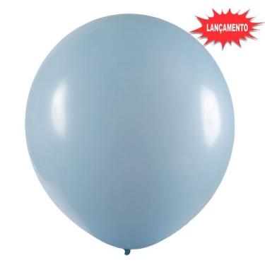 Imagem de Balão de Festa Redondo Profissional Látex Liso 24'' 60cm - Azul Claro 