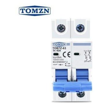 Imagem de Disjuntor DC/CC 40A 1000V Bipolar P/ Painéis Solar / Baterias - Tomzn