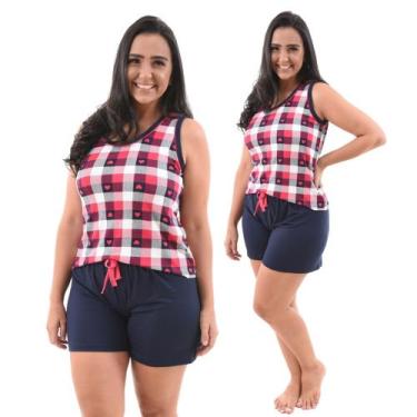 Imagem de Baby Doll Regata Viscolycra Pijama Feminino Estampado Short Doll Suede