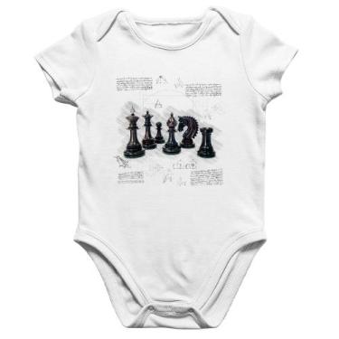 Imagem de Body Bebê Algodão Xadrez - Foca na Moda, Branco, M