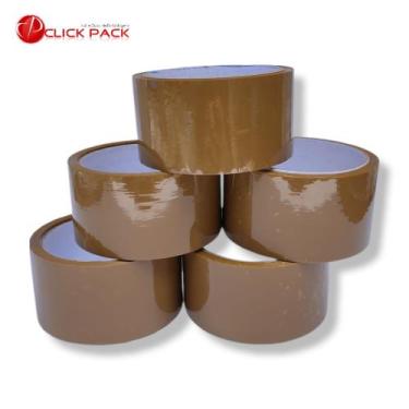 Imagem de 10 Fitas Adesivas 48mm X 45metros Marrom - 10 Rolos - Click Pack Embal