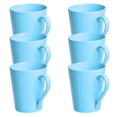 Imagem de Jogo 6 Canecas Tulipa Azul Café Chá Porcelana 250ml - COISAS PARA O LA