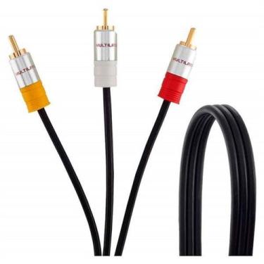 Imagem de Cabo Composto Multilaser Av 1,8M - 3 Rca X 3 Rca Preto - WI294