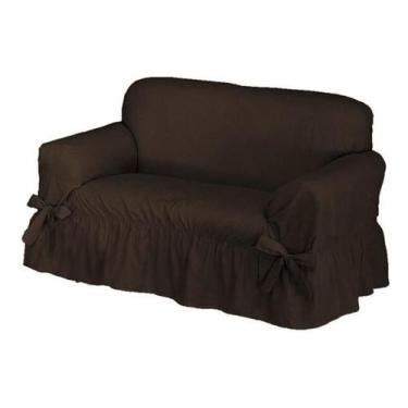 Imagem de Capa De Sofá 2 Lugares Avulso Gorgurão Maquinetado - Marrom - Campari