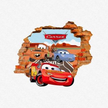 Imagem de Adesivo Buraco na Parede Recortado Carros Mcqueen PPDAD022 - Papel de 