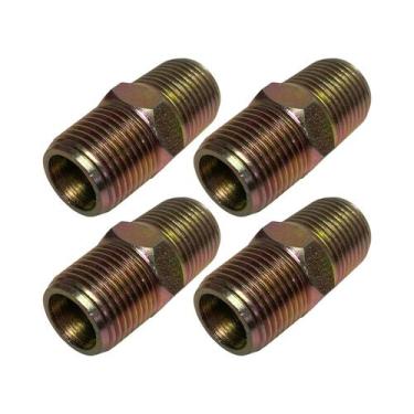 Imagem de 4 Niple Galvanizado Duplo Adaptador Conexão Aço 3/8x3/8 Npt - STORE AU