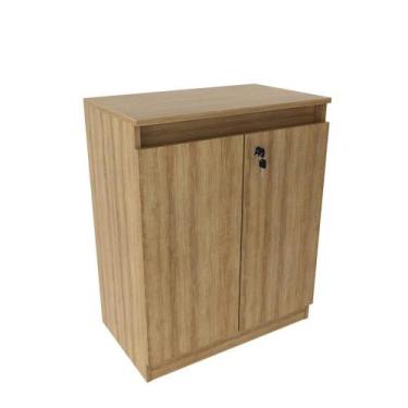 Imagem de Balcão para Escritório com 2 Portas e Chave ME4149 Amêndoa Tecnomobili