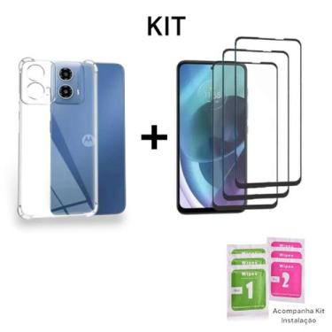 Imagem de 1UN Capa Capinha Transparente + 3UN Películas 3D De Vidro Para Moto G0