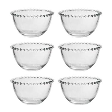 Imagem de Jogo de tigela de vidro com 6 peças e detalhes na borda 350ml - QUERO 