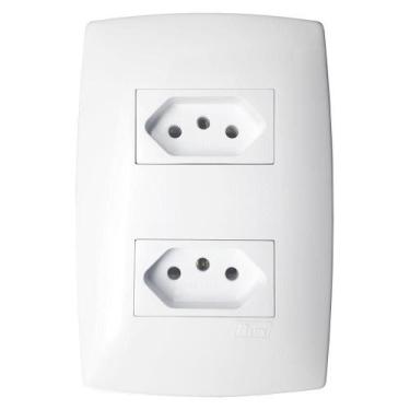 Imagem de Blux Home Tomada Dupla 10A Com Placa 2X4