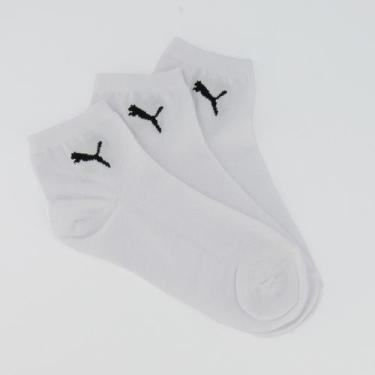 Imagem de Kit Meia Puma 9 Pares Cano Médio Branca, 34-39