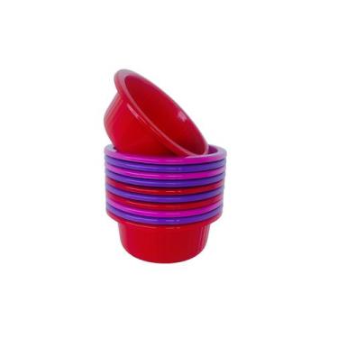 Imagem de 20 Bacia Mini 500ml Plástico Canelada Coloridas Petiscos - Revenda