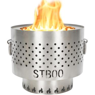 Imagem de Poço de lareira de mesa com bandeja de cinzas - Grânulos de baixa fumaça portátil lareira | Mini lareira pessoal interna e externa com bolsa de viagem | Pequena lareira Smores para pátio, acampamento,