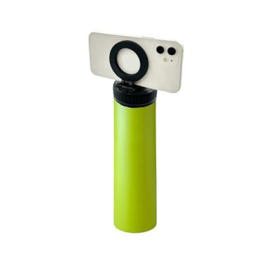 Imagem de Garrafa Térmica Com Alça Magnética 750 ml - Aço Inox e Parede Dupla com Isolamento a Vácuo. Possui Suporte Magnético para Celular (Verde)