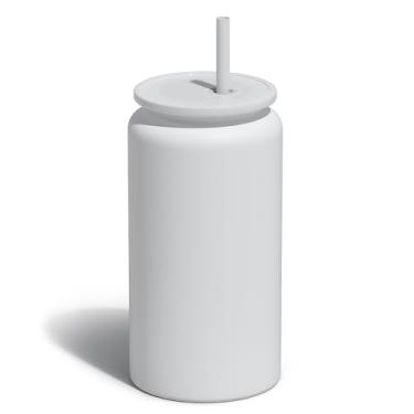 Imagem de UIRZOTN Copos de vidro com tampas e canudos, copos de aço inoxidável de 473 ml, copos de cerveja, xícaras de café gelado, copos de smoothie, copos de bebida, branco (acabamento fosco texturizado, não