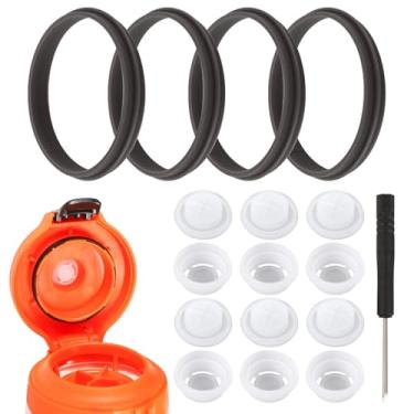 Imagem de 10 peças de válvulas de distribuição e junta de substituição para garrafa de água Gatorade Gx 946 ml, acessórios de substituição para tampa de garrafa, válvula de silicone, inserção de plástico e