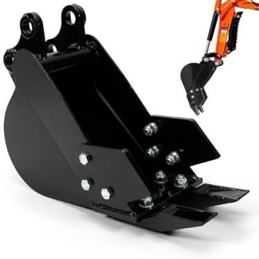 Imagem de Caçamba de Miniescavadeira, Caçamba de Vala Estreita de 200 Mm/7,87 pol., Caçamba de Escavação de Acessórios de Mini Escavadeira, extensão: 90 Mm/3,54 pol.【Sem pino】