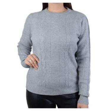 Imagem de Blusa Feminina Facinelli Tricot Cinza Claro - 650970-Feminino