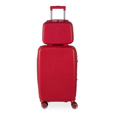 Imagem de Kit mala bordo 10kg com frasqueira de mao em Polipropileno - Blumenau (Vermelho)