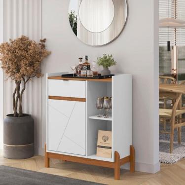 Imagem de Aparador Bar 1 Porta 1 Gavetas com Pés de Madeira Bari Casa D