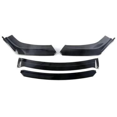 Imagem de Carro dianteiro inferior pára-choques lábio splitter, spoiler protetor esporte difusor universal, compatível para BMW, compatível para VW(Carbon black)