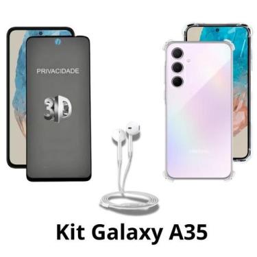 Imagem de Capa TPU Silicone + Película 3D Privacidade + Fone de Ouvido para Sams