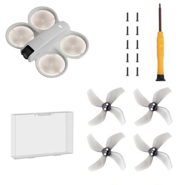 Imagem de TEHAOUU Hélices coloridas para drone DJI Neo hélices de baixo ruído, leves, duráveis, lâminas de asa de hélice para acessórios DJI Neo, peças de reposição rápida, 4 peças (cinza)