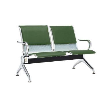 Imagem de Cadeira Longarina Com Est Cromada 2 Lugares Colors Verde