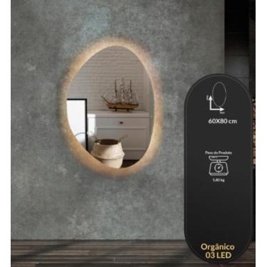 Imagem de Espelho Decorativo Orgânico 03 Com Led - Liz Decor