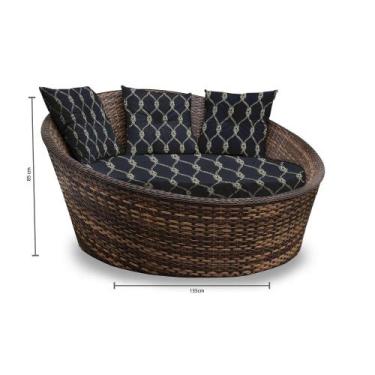 Imagem de Chaise Orbit em Fibra Sintética - Tecido Nautical Marinho - New Garden