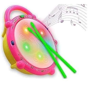 Imagem de Brinquedo Infantil Tambor Musical Flash Drum Bumbo Com Som e Luzes - T