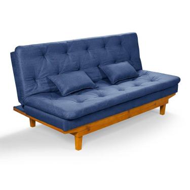 Imagem de Sofá Cama Caribe 3 Lugares Reclinavel Revestido Linho Base Madeira