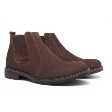 Imagem de Botina Masculina de Couro Premium Bota Butina Cor Café - Ipê Mulato, C