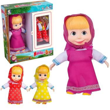 Imagem de Boneca Masha Closet Com 3 Roupinhas Guarda Roupas Acessórios - Cotiplás