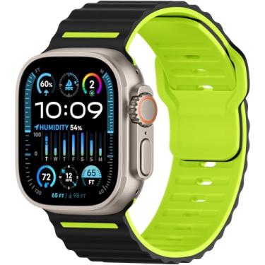 Imagem de Pulseira de silicone esportiva compatível com Apple Watch Ultra 3/Ultra 2/Ultra, pulseira macia para Apple Watch de 49 mm, 46 mm, 45 mm, 44 mm e 42 mm, pulseira para iWatch séries 11 10 9 8 7 6 5 4 3