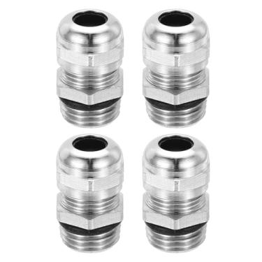 Imagem de PATIKIL Prensa-cabos elétricos à prova d'água, NPT 1/4 4 peças 1/20.3 cm a 1/10.2 cm, cabo de latão niquelado, conector elétrico protetor de fio para caixa de cabos ao ar livre caixa de junção