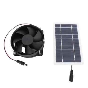 Imagem de Kit de ventilador alimentado pelo painel solar de alta eficiência portátil silencioso exaustor movido a energia solar para atividades ao ar livre monocristalina silício 10w