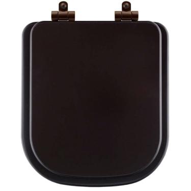 Imagem de Assento Sanitário Poliéster Soft Close Piano Marrom Fosco Para Vaso Deca Com Ferragem Marrom