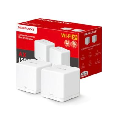 Imagem de [Novo 2025] MERCUSYS Halo H60X (2-pack) - Sistema WiFi 6 Mesh AX1500, 3 portas Gigabit Ethernet, conecta até 150 dispositivos, controle dos pais, cobertura de até 550 m², configuração fácil