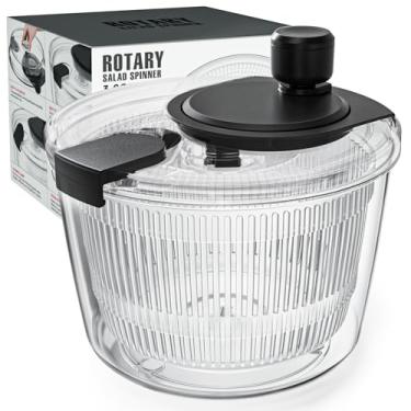 Imagem de Cambom Girador de alface giratório para salada, lavagem, centrifugação e secagem, lavadora de vegetais, secadora de salada com alça rotativa para frutas e legumes, utensílio de cozinha giratório de