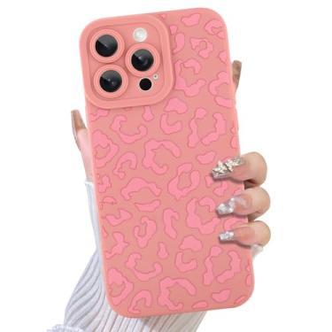 Imagem de TEAUGHT Capa compatível com iPhone 16 Pro Max, estampa fofa de leopardo + protetor de tela para pneu à prova de choque, capa de telefone com padrão de chita para meninas e mulheres - rosa
