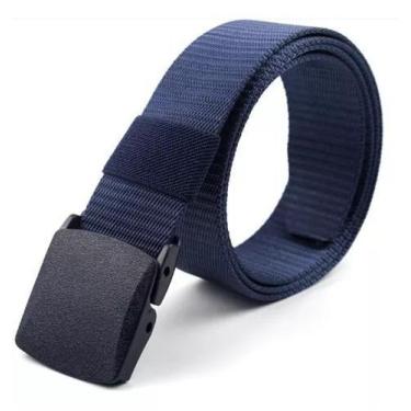Imagem de Cinto Masculino Preto de Nylon Grosso Com Fivela de Plástico, Azul, 12
